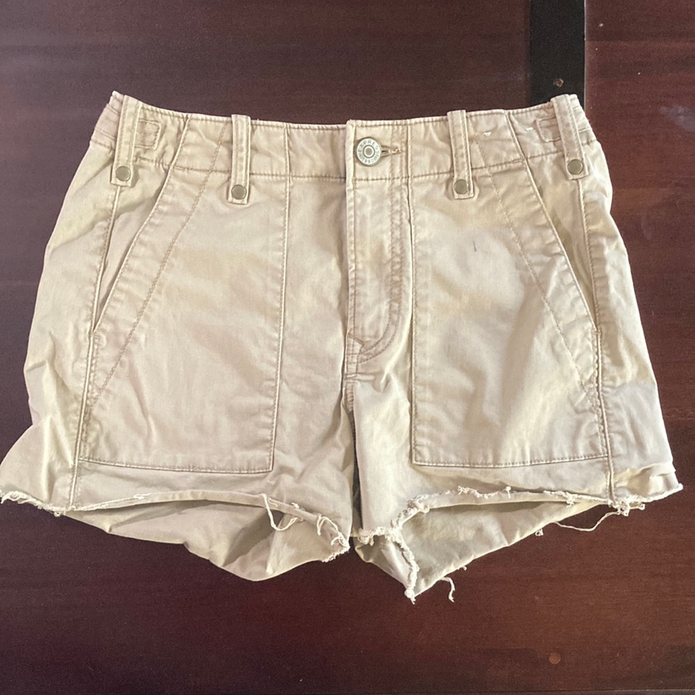 Express Low Rise Khaki Cutoff Shorts